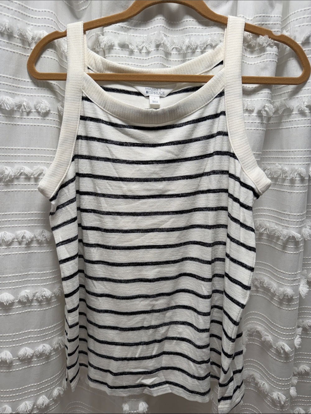Market & Spruce Striped Sleeveless Tank Top in White and Black
